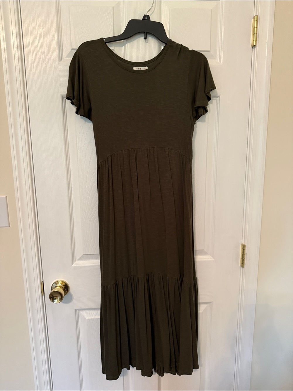 Maurices Dark Green Tiered Maxi Dress